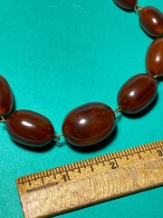 Vintage Art Deco Bakelite Necklace 24″ Graduated Beads Amber 59 grams tested