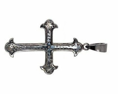 Sterling Silver Religious Victorian Cross Diamond Pendant For Unisex Adult Gift