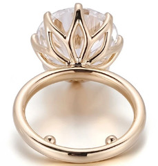 10K Yellow Gold FN With Round Cut 3.87CT White Moissanite Women’s Solitaire Ring