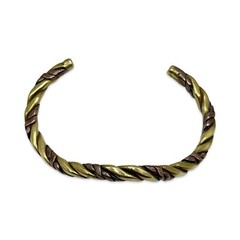 Vintage/Retro 1970s Twisted Copper & Brass Chevron Shaped Unisex Cuff Bracelet
