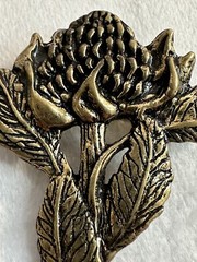 Vintage JJK AUSTRALIAN WARATAH FLOWER Brooch