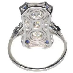 4.55Ct Art Deco Style Lab Created Diamond Engagement 14K White Gold Finish Ring