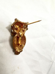 Vintage Owl Brooch Pin HTF Glasses Move Up Down Unique Beautiful Rhinestone Eyes