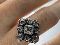 1793 Georgian Rose-Cut Diamond Cluster Ring, 18K Gold & Silver, London Hallmarks