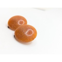 Vintage Speckled Orange 1980s Clip On Earrings Round Domed Gift For Her Woman