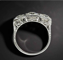 3.75Ct Art Deco Style Lab Created Diamond Anniversary 14K White Gold Finish Ring
