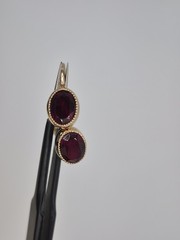 Vintage 1/20th 12K Gold Filled Earrings Screw Clasp Bezel Set Garnets Elegant!