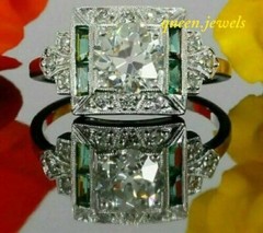 Round Cut 3CT Lab Created Diamond Vintage Engagement Ring 14K White Gold Finish