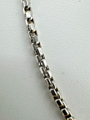 10K Hollow White Gold Box Chain Link Necklace 18″ / 2mm / 5 Grams – NICE!