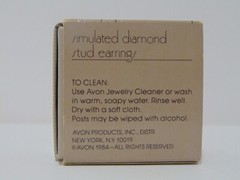 Avon Simulated Diamond Stud Earrings NOS 1984