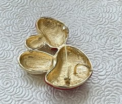 Polka Dot Large Mushroom Brooch/ Enamel On Metal
