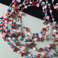 New Vintage Multi Stones Turquoise Quartz Lapis Hematite Necklaces 30″L Lot of 3