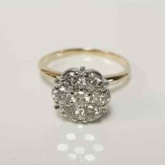 Vintage Art Deco Style 3.25Ct Round Lab Created Diamond 14K Yellow Gold FN Ring