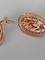 Vintage 1990-s 14 Ct Rolled Gold Large Amber Earrings-Hallmarked 585 RG
