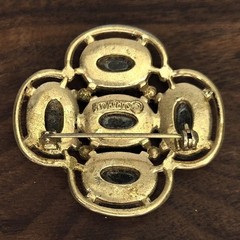 Vintage Sarah Coventry Brooch Light of The East Mosaic Cabochon Pin 1968 Signed