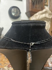 Vintage Boho Sterling Silver Beaded Baroque Pearl Necklace 18”