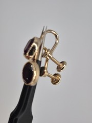 Vintage 1/20th 12K Gold Filled Earrings Screw Clasp Bezel Set Garnets Elegant!