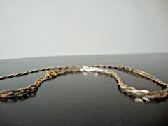 VINTAGE BRAIDED TRI-TONE FINE 0.5MM SNAKE STERLING SILVER STAMP ITALY 925 CHAIN