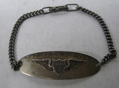 1933 ANTIQUE VINTAGE LADIES STERLING SILVER U.S. ARMY MILITARY BRACELET