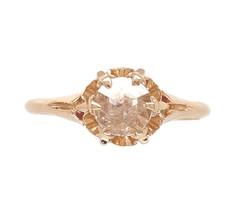 Victorian 14k Yellow Gold .37ct Rose Cut Genuine Natural Diamond Ring (#J7484)