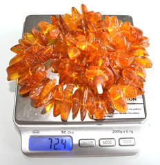 72gr RUSSIAN SOVIET BALTIC AMBER BEAD NECKLACE 琥珀 BRACELET STONE PENDANT EARRING