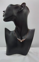 16″ CAR XPPEND GENUINE DIAMOND CHOKER NECKLACE SMALL CHIPS COPPER CHAIN PENDANT