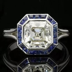 Art Deco Style 2.45Ct Lab Created Diamond Wedding Anniversary 925 Silver Ring