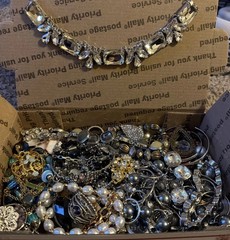 Vintage to Now Jewelry Lot All Wearable Untested. No Junk. Box B8 Rhinestones