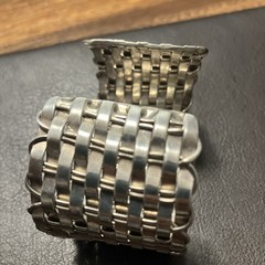 Sterling Silver 925 Cuff Woven 54.4 Grams Adult Unisex Adjustable