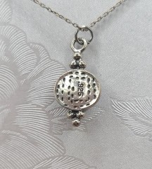 Vintage Sterling Silver 925 Italy Blue Fire Opal Charm Pendant 19″ Necklace