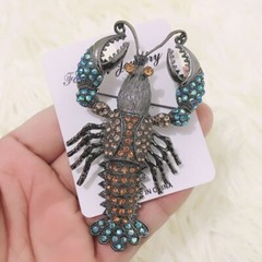 Lobster Brooches Vintage Style Pins Male Suit Coat Corsage Accessories Jewelry