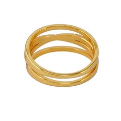 Vintage Gold-Tone | Sterling Silver 925 | Cubic Zirconia Criss Cross Ring Size 8