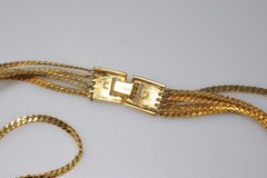 Necklace Monet Long layered shiny gold tone chain 27″ statement signed AF9