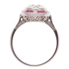 4.00Ct Art Deco Style Lab Created Diamond Anniversary 14K White Gold Finish Ring