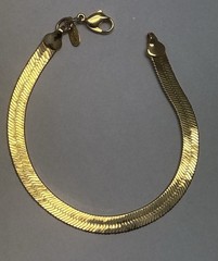 Vintage Napier Herringbone Bracelet, Gold Plated High-End Fashion Jewelry, 6mm