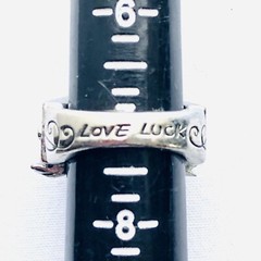 Chunky Rose Stretch Ring Inspirational Simply Love Luck Word Jewelry Size 7