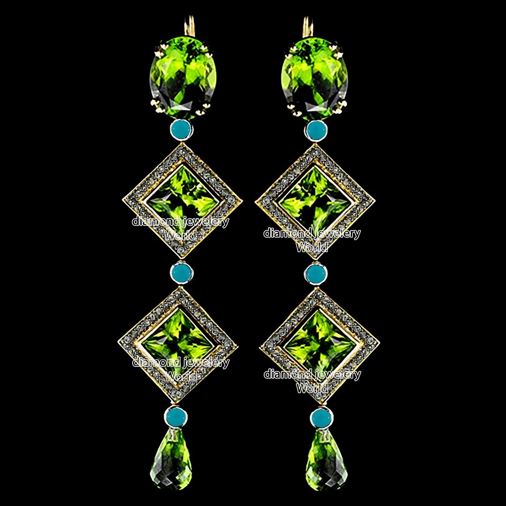 1.82ct Rose Cut Diamond Gemstone Studded Silver Vintage Gorgeous Earring Jewelry