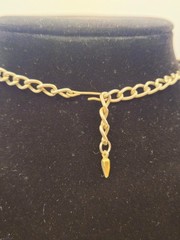 Vintage 1950s White Thermoset Crescent Moon Choker Necklace Gold Tone – AS IS