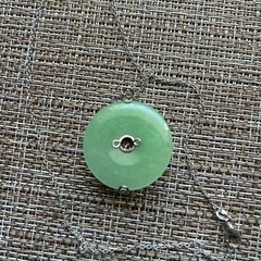 #0170: A Vintage Natural Jadeite Deco With Other Natural Jade stone Pendant Nec