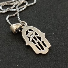 Sterling Silver Hamsa Necklace Eshet Chayil Blessing Meaningful Gift For Her 925