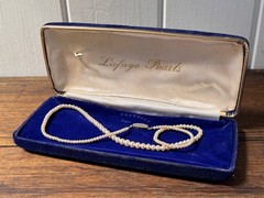 Vintage c.1920’s ‘LAFAYE PEARLS’ Melbourne Australia Pearl Necklace Silver Clasp