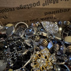 Vintage to Now Jewelry Lot All Wearable Untested. No Junk. Box B8 Rhinestones