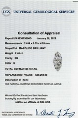 2.5 CARAT CERTIFIED G SI2 DIAMOND MARQUISE SHAPE CUT LOOSE NATURAL EARTH MINED