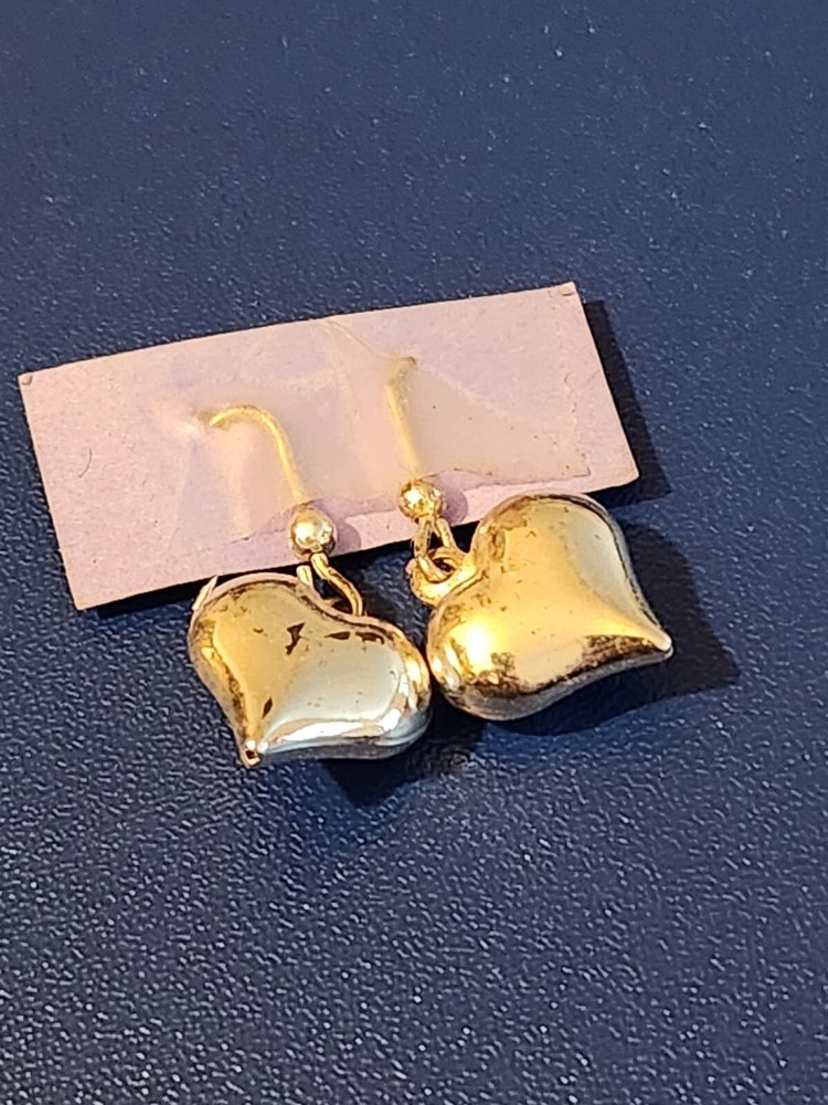Sterling Silver Heart Shaped Dangle Earrings