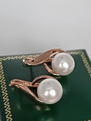 Vintage 1990-s 14 Ct Rolled Gold Pearls Earrings – Hallmarked 585 RG