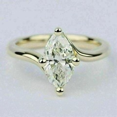 Marquise Cut 2.2Ct VVS1 Lab Created Diamond Wedding Anniversary 14K Gold FN Ring